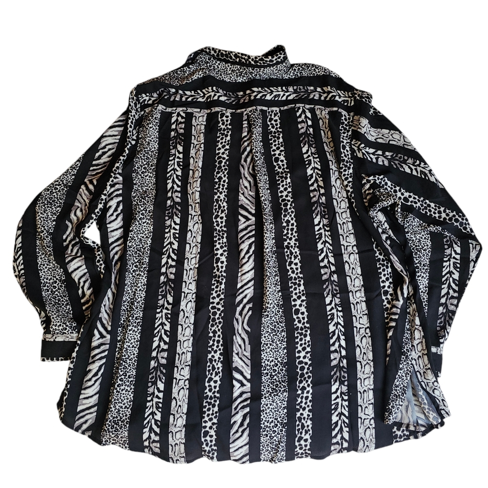 Multiples Maternity Blouse Black White Animal Pri… - image 2